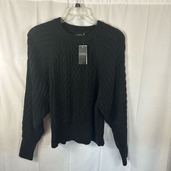 Lauren Ralph Lauren Sweaters - NWT Lauren Ralph Lauren Women’s Cable Knit Dolman Sleeve Black Sweater XL